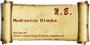 Modrovics Blanka névjegykártya